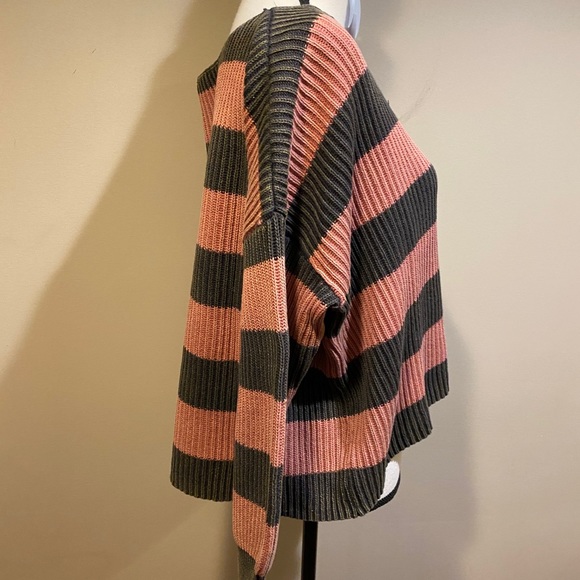 Rock N Rags Blank Paige Pink Black Striped Sweater - Picture 4 of 5